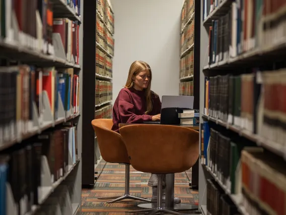 Student studying at the College of Law