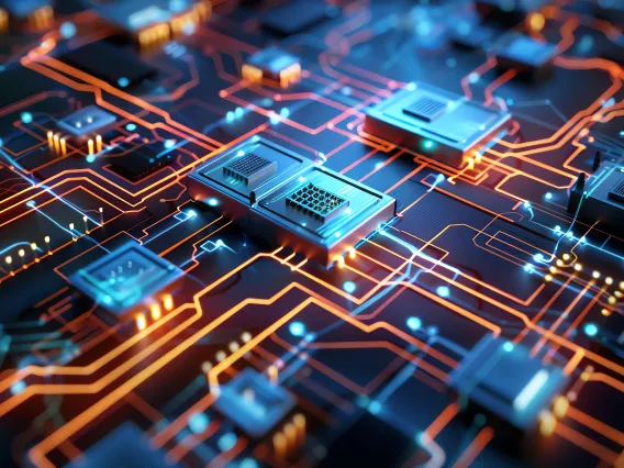 Close up photo of circuit board