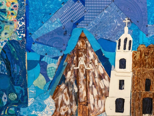 A painting of a church