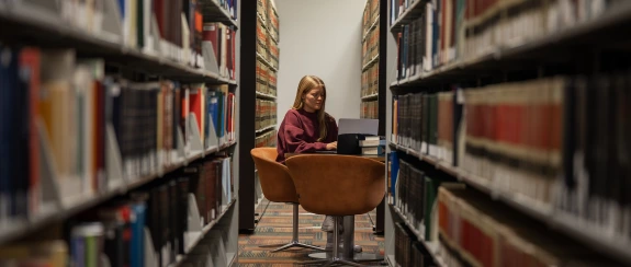 Student studying at the College of Law