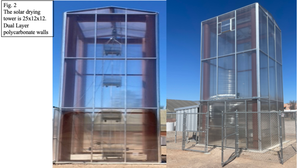 A solar drying tower used by MISAS